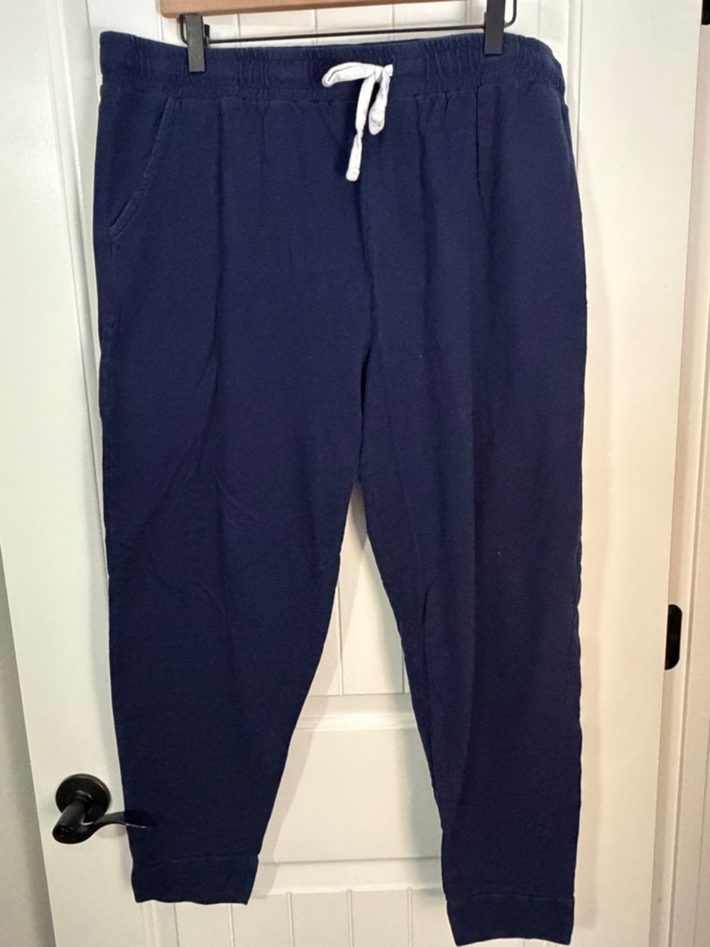 Bliss Navy Jumpsuit-Style Joggers with White Drawstring